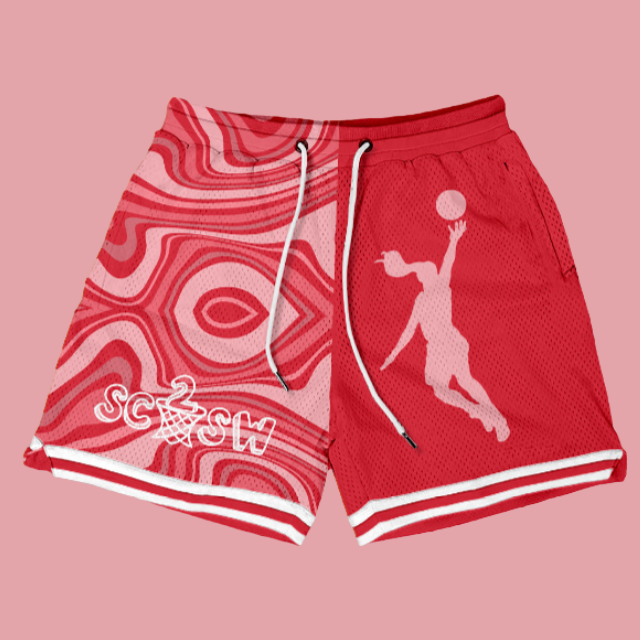 Berry Blaze Mesh Basketball Shorts