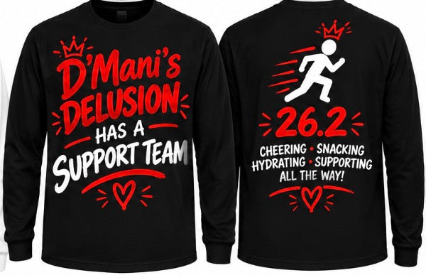 Team D’Mani | Running on Delusion Marathon Shirts