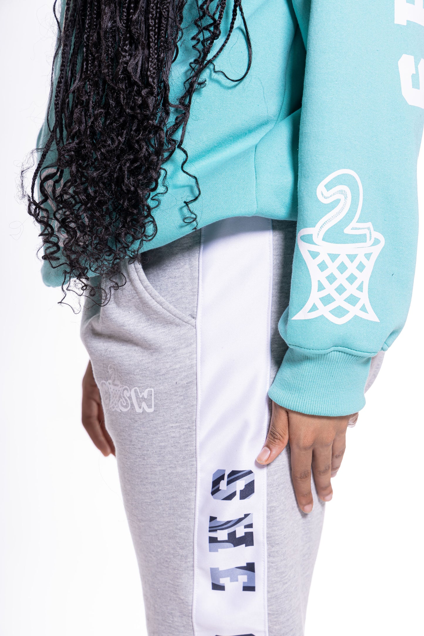 Turquoise "SHE CONQUERED" Hoodie