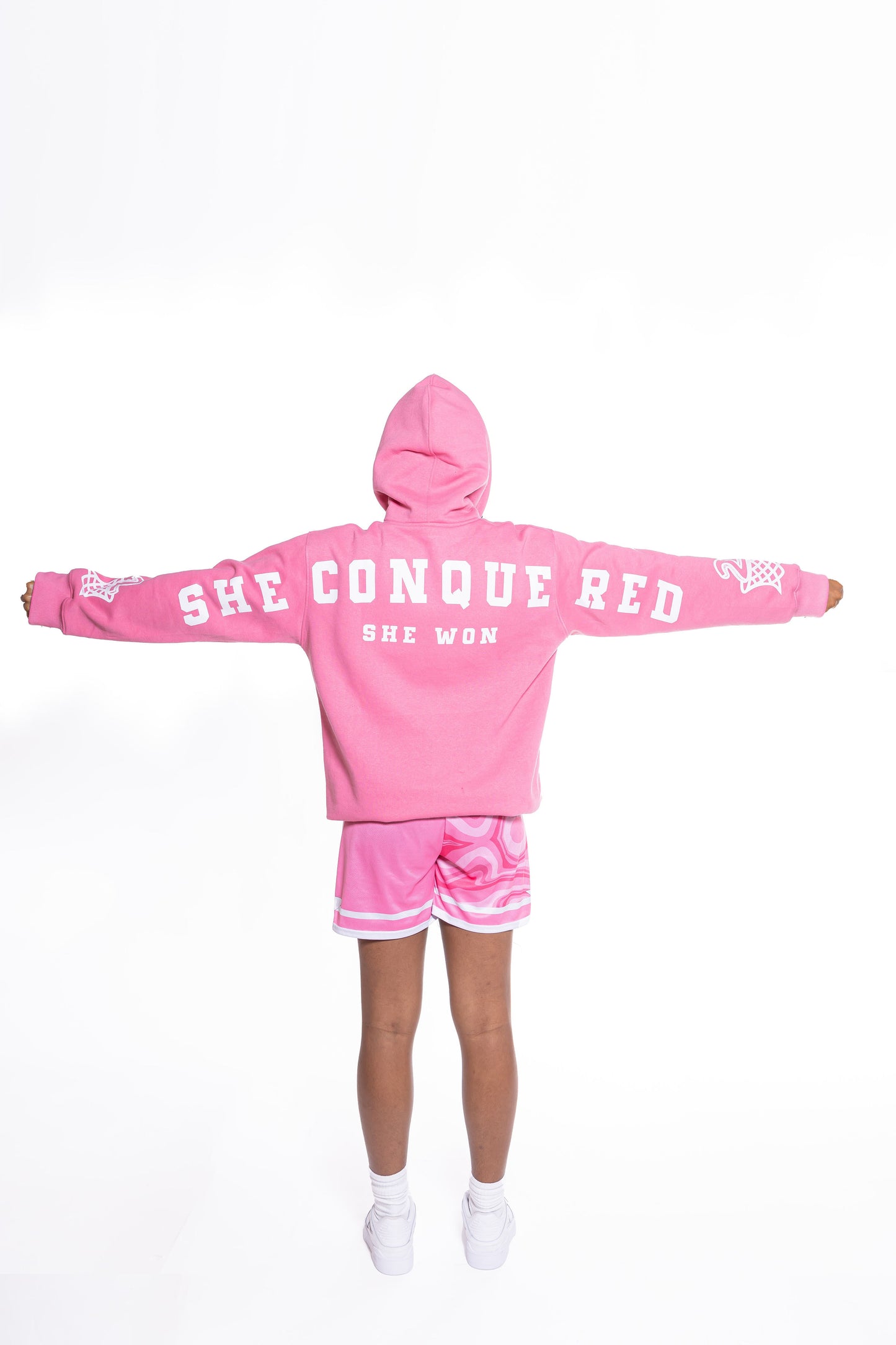 Pink "SHE CONQUERED" Hoodie